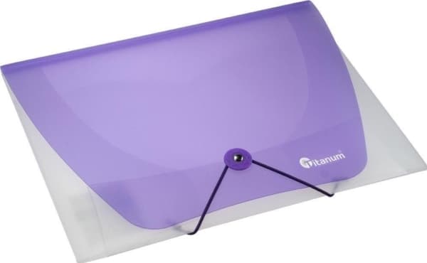 PP A4-mapp med elastiskt band transparent lila
