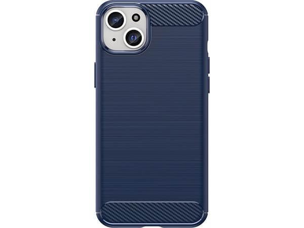 Fleksibelt karbonmønsterdeksel til iPhone 15 Plus Carbon Case - blå