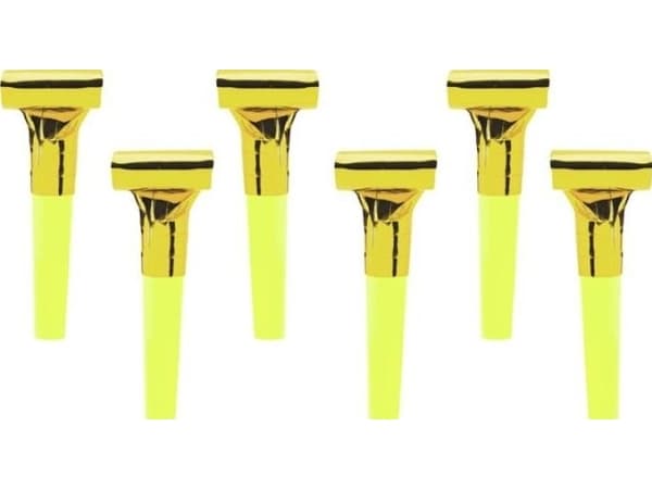 PartyDeco GWI6-019, Juhlapilli, Kulta, Keltainen, 6 kpl, Syntymäpäivä, 110 mm, 165 mm