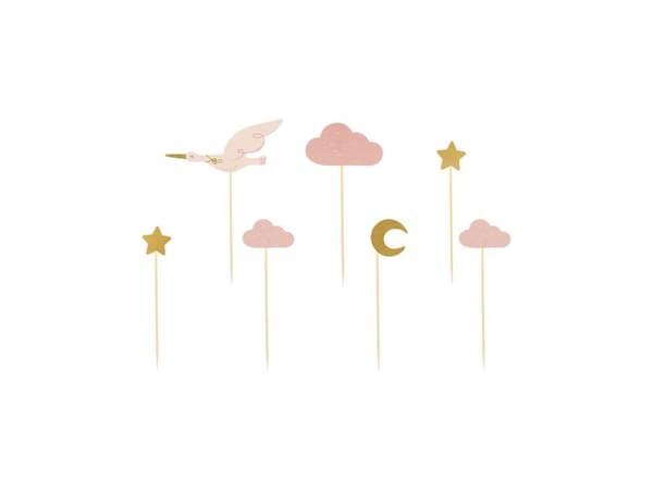 Party Dekor Muffins Dekorationer Stork 11-12cm 7st