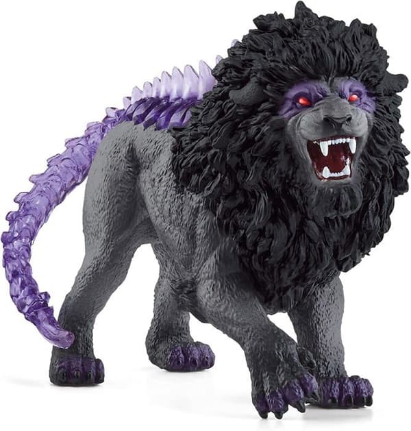 Lion of Darkness Figur - Mycket detaljerad och realistisk figur med genomskinlig svans - Leksak för pojkar och flickor -
