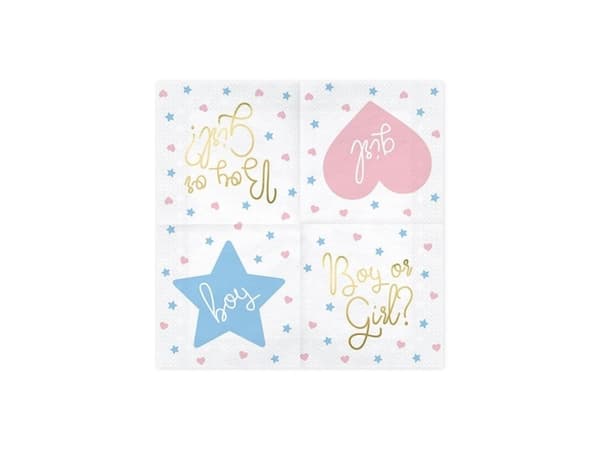 Boy or girl servietter, 20 stk