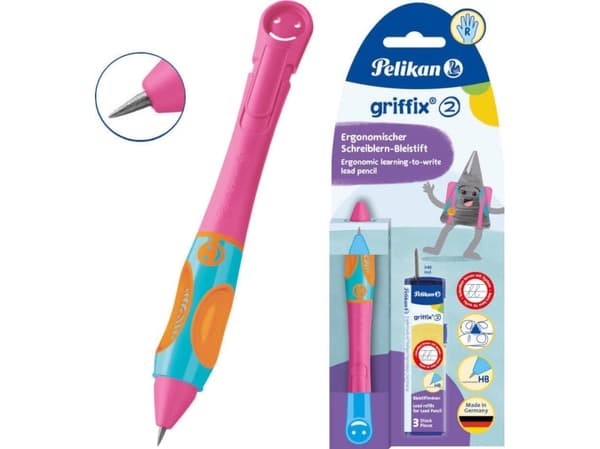 Pelikan griffix, Rosa, Plast, Mörkgrå, HB, Tyskland, 1 styck