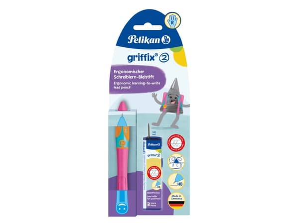 Pelikan griffix, Rosa, Plast, Mörkgrå, HB, Tyskland, 1 styck