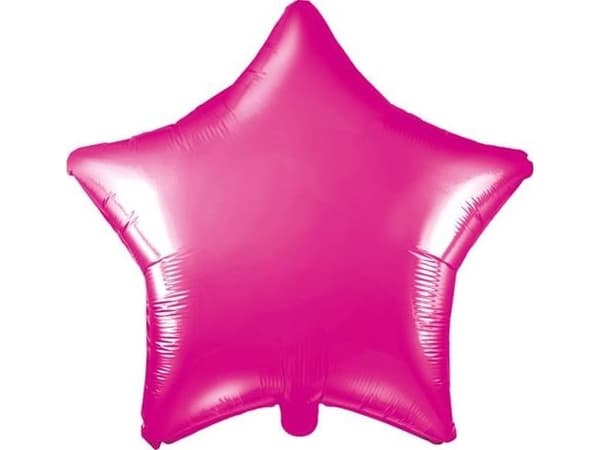 Hot pink stjerne folieballon, 48 cm