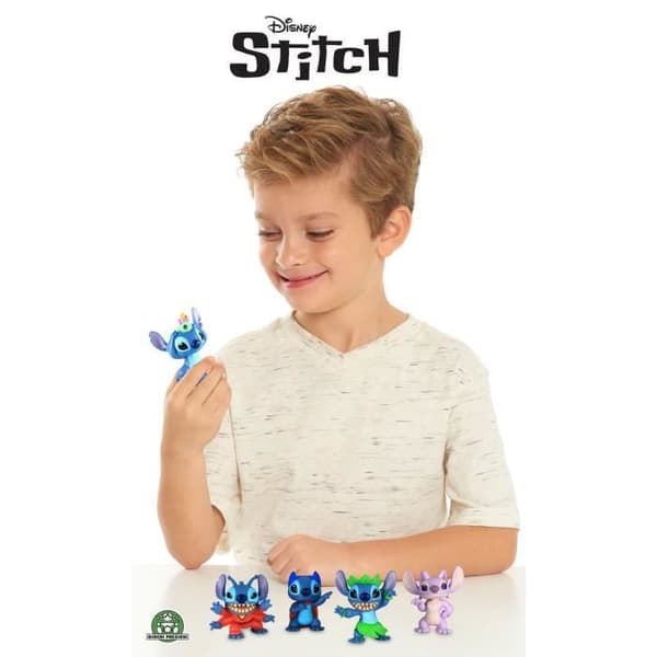 Disney Stitch, Box med 5 figurer, 7,5 cm, Leksaker för barn från 3 år och uppåt