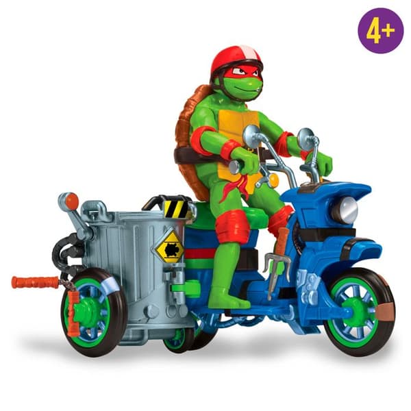 Turtles Ninja, Fordon med exklusiv figur, 12 cm, Kampfunktion, Leonardo, För barn från 4 år, TU8031