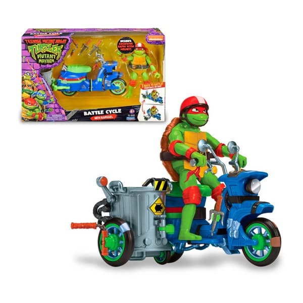 Turtles Ninja, Fordon med exklusiv figur, 12 cm, Kampfunktion, Leonardo, För barn från 4 år, TU8031