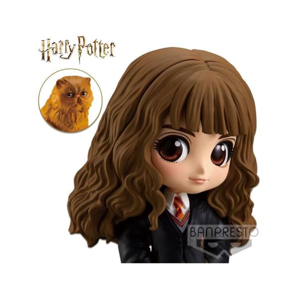 Harry Potter - Q Posket Hermione Granger with Crookshanks Figur 14cm