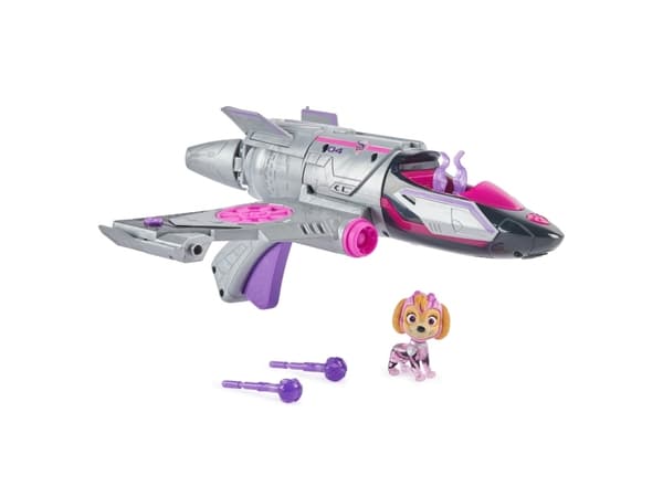 PAW Patrol The Mighty Movie Transforming Rescue Jet & Skye, Lentokone, PAW Patrol, 3 vuosi/vuosia, AAA, Muovi, Vaaleanpunainen, Purppura, Hopea