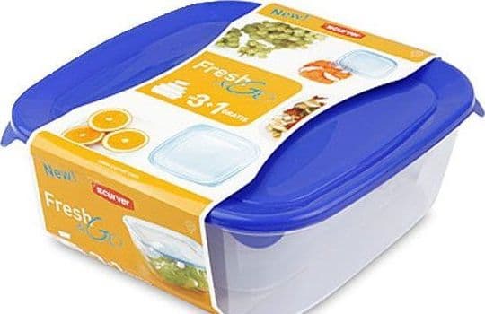 Curver SETT MED FRESH&GO BEHOLDERE 3+1 BLÅ/TRANSPARENT 182596