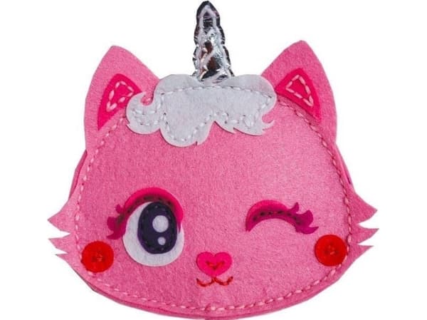 Stnux kreativ rosa kattunge lommebok Filt håndarbeid