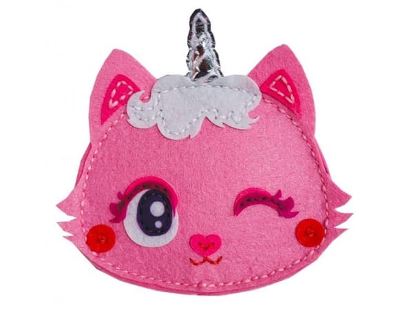Stnux kreativ rosa kattunge lommebok Filt håndarbeid