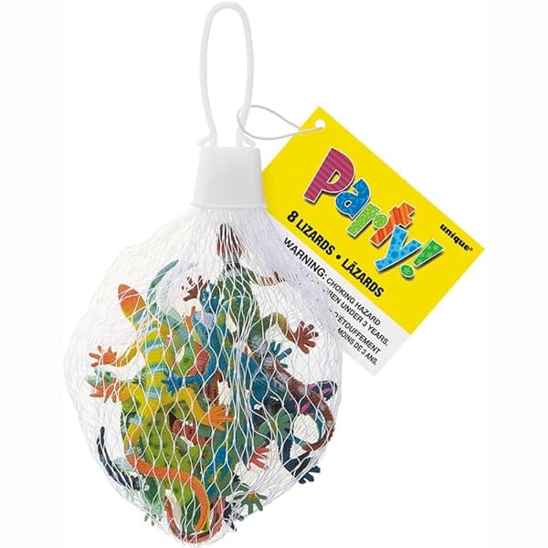 Unique Party Lizard Toy (Pack of 8) Multicoloured One Size