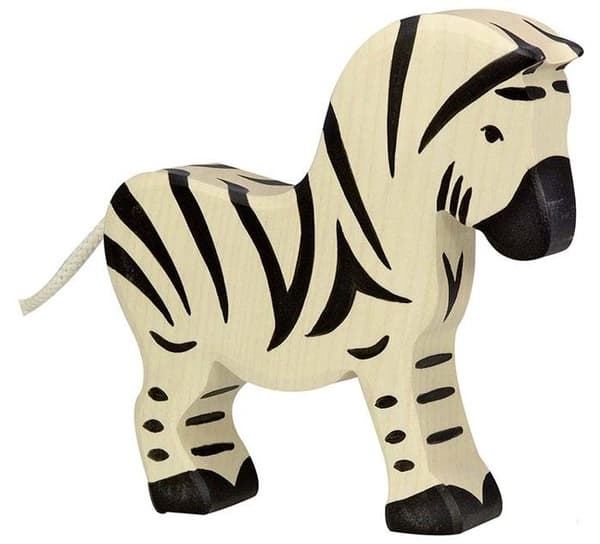 Figurine - HOLZTIGER - 80151 - Zebra - Handmålad trä - Europeisk tillverkning - 13x2,3x8 cm