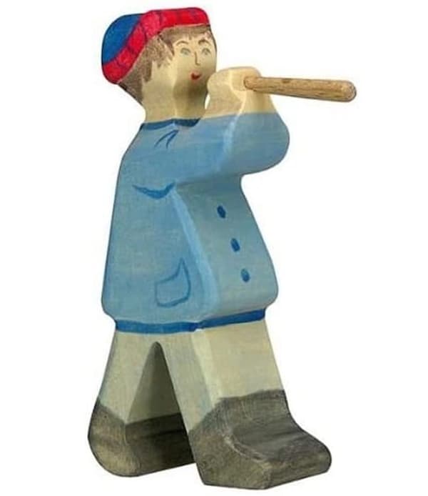 Träfigur - HOLZTIGER - Herde med flöjt 2 - För barn från 3 år - Europeisk tillverkning