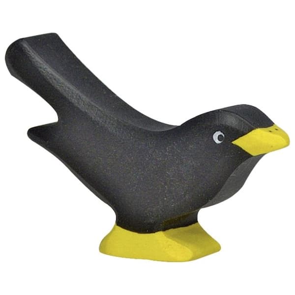 HOLZTIGER Blackbird träfigur - handmålad - för barn från 3 år