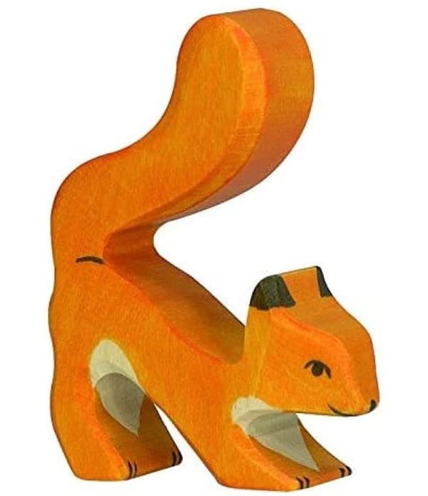HOLZTIGER träfigur - Röd ekorre - För barn från 3 år och uppåt