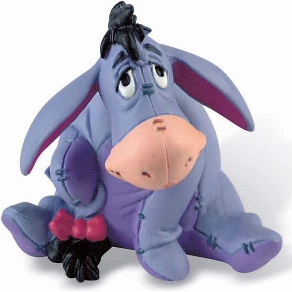 Eeyore statyett - Nalle Puh - 6 cm - PVC fri - Handmålad