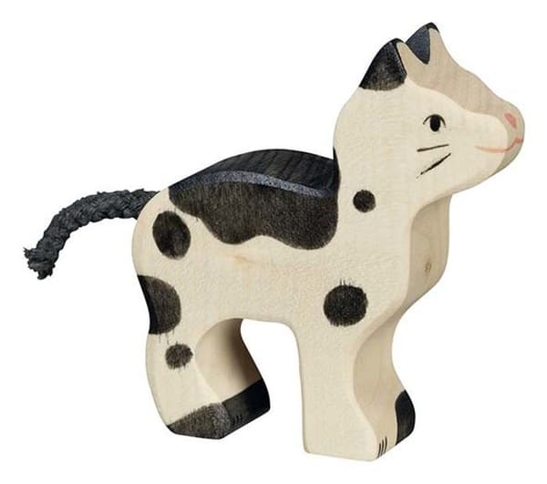 Träfigur - HOLZTIGER - Liten kattunge - För 24 månader gammal baby - Lugnande färger - Inredning