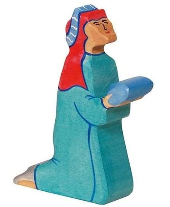 HOLZTIGER BALTHAZAR 2 blå träfigur för barn från 3 år och uppåt