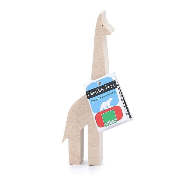 Brädspel med figurer - Giraffe Pompon - 4 x 13,7 x 2 cm - Beige