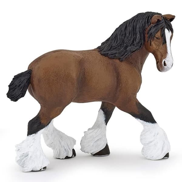Figurin - PAPO - Shire bay mare - 10 cm - för samlare som brinner för ridning