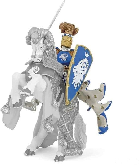Plastfiguren Master of weapons blå ramsvapen - PAPO - för barn från 3 år och uppåt