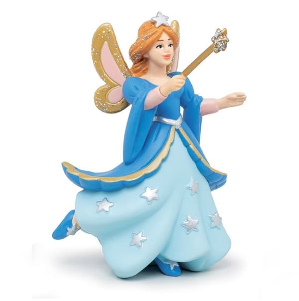 Blue Starry Fairy Figurine - PAPO - Barnleksak - Handmålad
