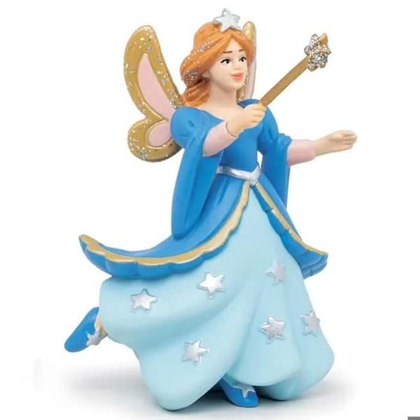 Blue Starry Fairy Figurine - PAPO - Barnleksak - Handmålad