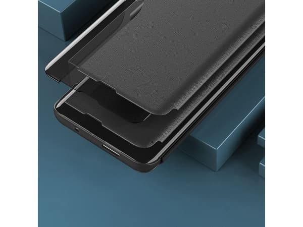 Hurtel Eco läderfodral för Samsung Galaxy S23+ med flip cover stativ blå