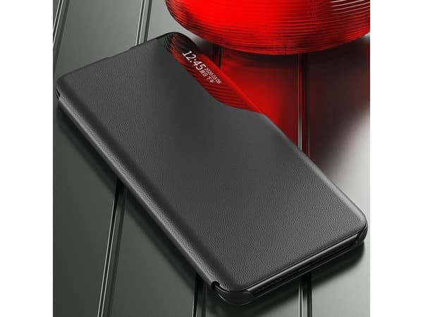 Hurtel Eco läderfodral för Samsung Galaxy S23+ med flip cover stativ blå