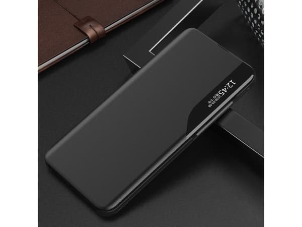 Hurtel Eco läderfodral för Samsung Galaxy S23+ med flip cover stativ blå