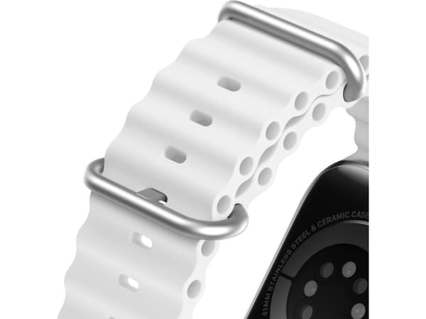 Dux Ducis Dux Ducis klokkerem 8 / 7 / 6 / 5 / 4 / 3 / 2 / SE (45 / 44 / 42 mm) Silikonbåndarmbånd hvit (OceanWave-versjon)