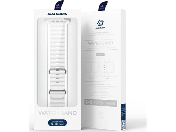 Dux Ducis Dux Ducis klokkerem 8 / 7 / 6 / 5 / 4 / 3 / 2 / SE (45 / 44 / 42 mm) Silikonbåndarmbånd hvit (OceanWave-versjon)