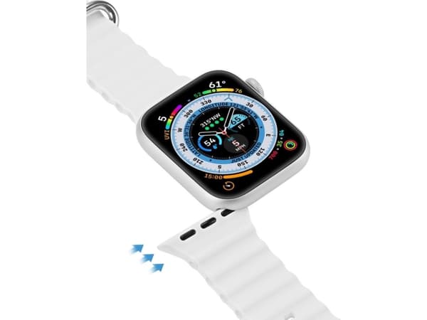 Dux Ducis Dux Ducis klokkerem 8 / 7 / 6 / 5 / 4 / 3 / 2 / SE (45 / 44 / 42 mm) Silikonbåndarmbånd hvit (OceanWave-versjon)