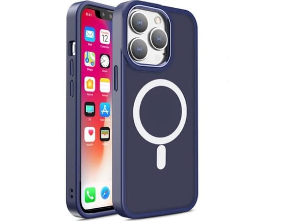 Magneettikotelo MagSafe Color Matte Case iPhone 15:lle - tummansininen