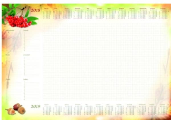 Biuwar Kalender B3 med stripe, Rowan (T-2-B3-6)