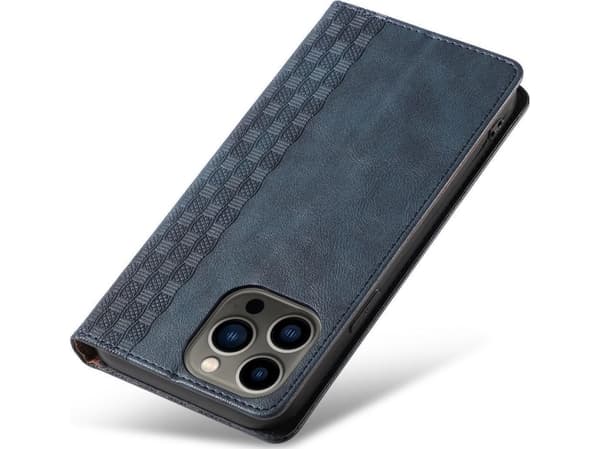 Hurtel Magneettihihna Kotelo iPhone 14 flip kansi lompakko mini lanyard jalusta sininen sininen