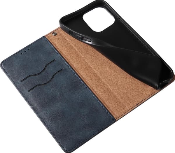 Hurtel Magneettihihna Kotelo iPhone 14 flip kansi lompakko mini lanyard jalusta sininen sininen