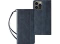 Pikkukuva 1 / 5: Hurtel Magneetti hihna asia iPhone 14 Pro tapauksessa läppä lompakko mini lanyard jalusta sininen