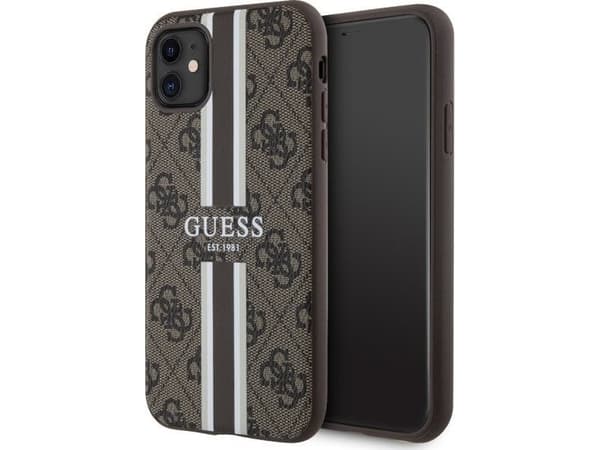 Guess Etui Guess GUHMN61P4RPSW Apple iPhone 11/XR brązowy/brown hardcase 4G Printed Stripes MagSafe
