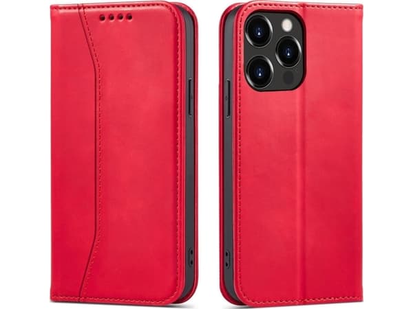 Hurtel Magnet Fancy Case iPhone 14 Plus tapauksessa läppä lompakko jalusta punainen