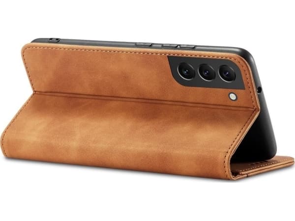 Hurtel Magnet Fancy Case Samsung Galaxy S23 flip cover plånbok stativ brun