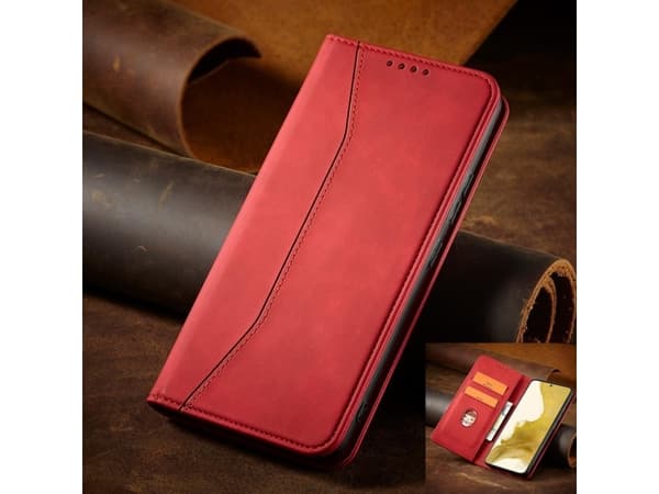 Hurtel Magnet Fancy Case Samsung Galaxy S23 flip cover plånbok stativ röd