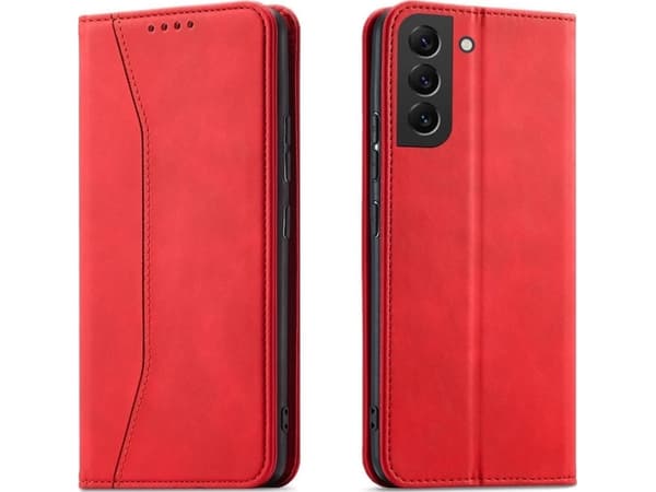 Hurtel Magnet Fancy Case Samsung Galaxy S23 flip cover plånbok stativ röd