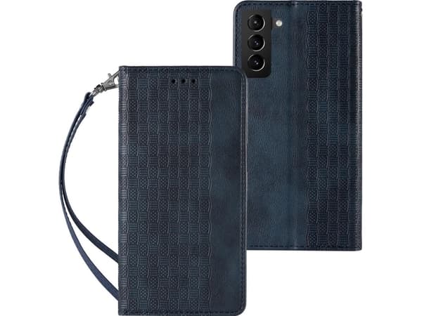 Hurtel Magnet Strap Fodral Samsung Galaxy A23 5G flip cover plånbok mini lanyard stativ blå