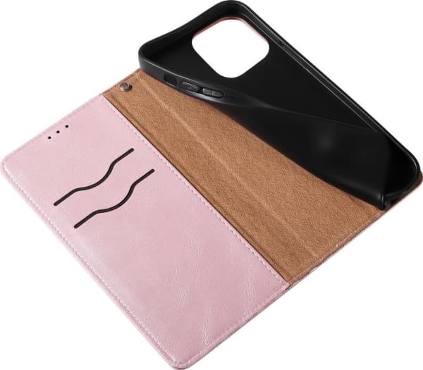 Hurtel Magnet Strap Case iPhone 14 Pro Max Flip Cover Lommebok Mini Lanyard Stand Rosa