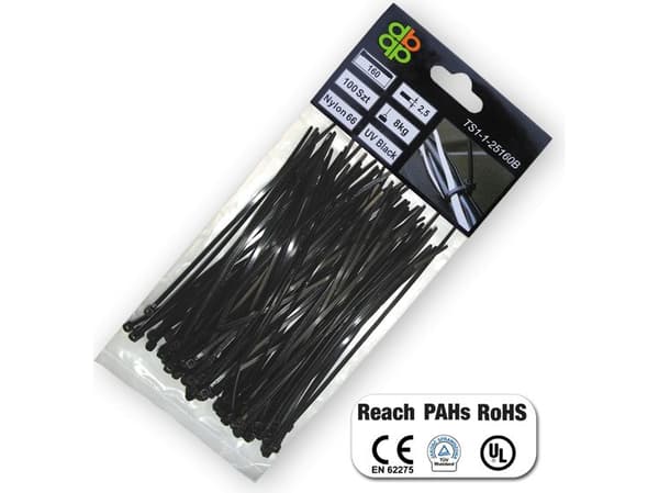 PLASTIC BAND BLACK 4.8 x 450mm 100pcs