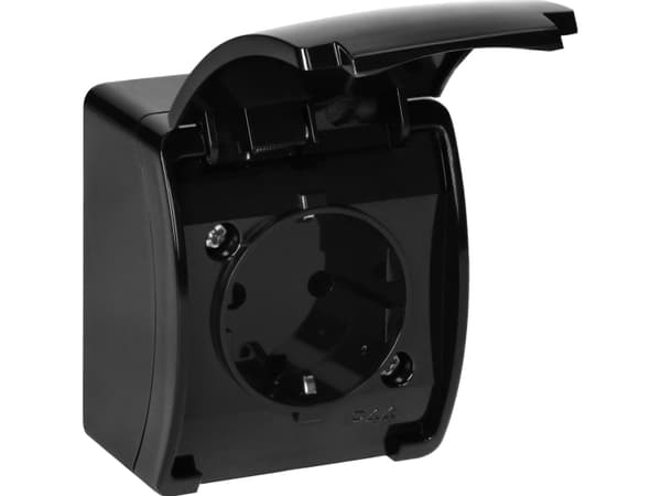 ORNO GNIANO POJEDNYE 2P+Z SCHUKO AQUATIC IP44 SVART